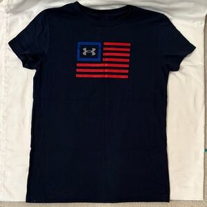 Under Armour Navy Short-Sleeve Tee with Red & Blue Flag